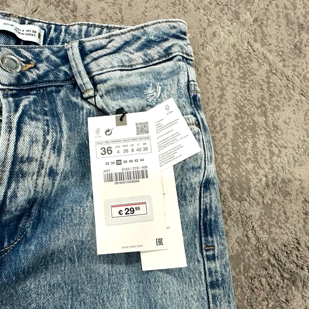 NWT Zara High Rise Straight Leg Jeans 6164/219/406 - Picture 7 of 10